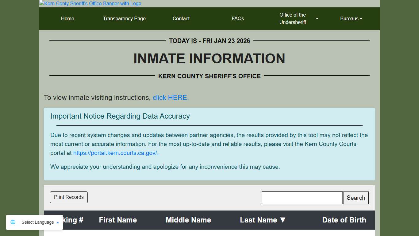 Inmate Information KCSO